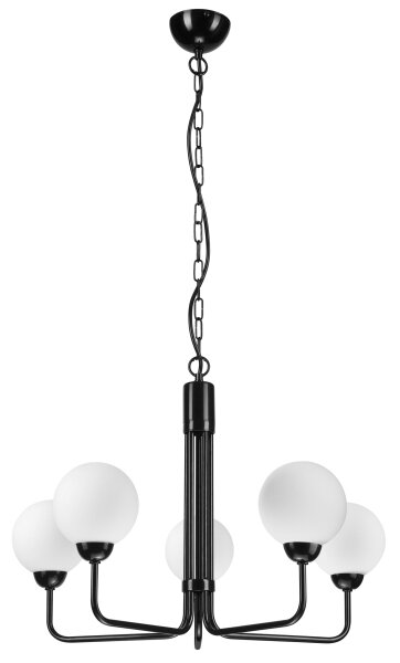 Luster na reťazi TIFFY 5xG9/5W/230V čierna