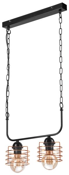 Luster na reťazi MORGAN 2xE27/60W/230V čierna/medená