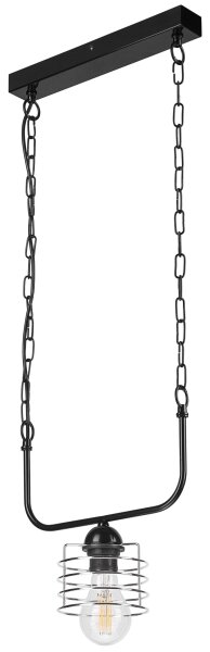Luster na reťazi MORGAN 1xE27/60W/230V čierna/chróm