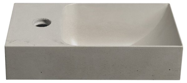 Sapho Sapho, PICCOLINO betónové umývadlo 30,8x17cm, batéria vľavo, piesková, PK30014