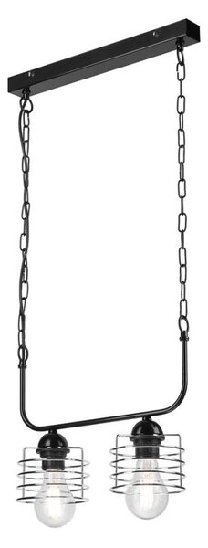 Luster na reťazi MORGAN 2xE27/60W/230V čierna/chróm