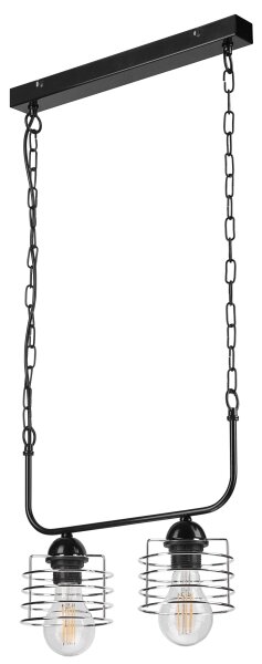 Luster na reťazi MORGAN 2xE27/60W/230V čierna/chróm