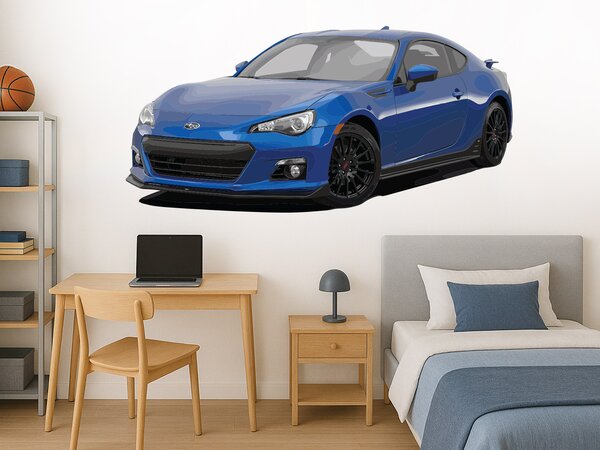Nalepte.cz Subaru BRZ textilní prelepiteľná nálepka na stenu 47 x 23 cm