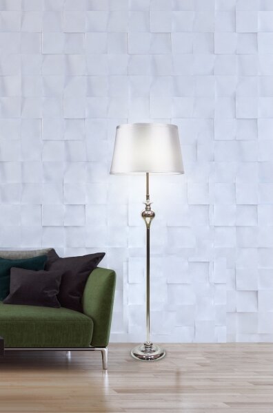 Stojacia lampa PRIMA 1xE27/60W/230V strieborná/lesklý chróm