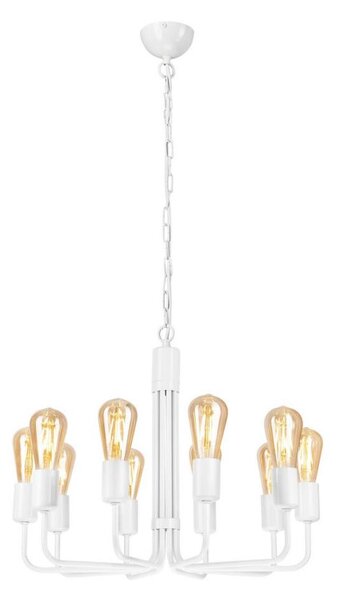 Luster na reťazi 10xE27/60W/230V biely