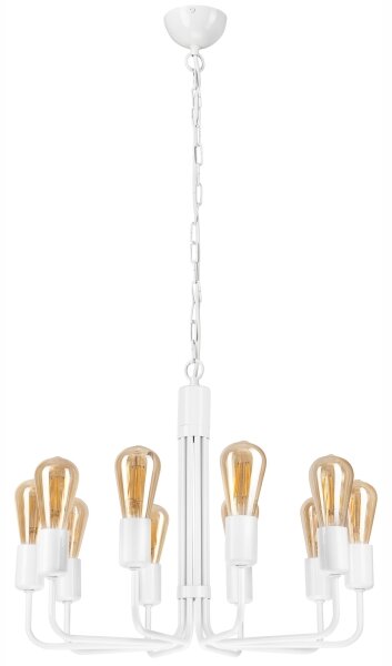 Luster na reťazi 10xE27/60W/230V biely
