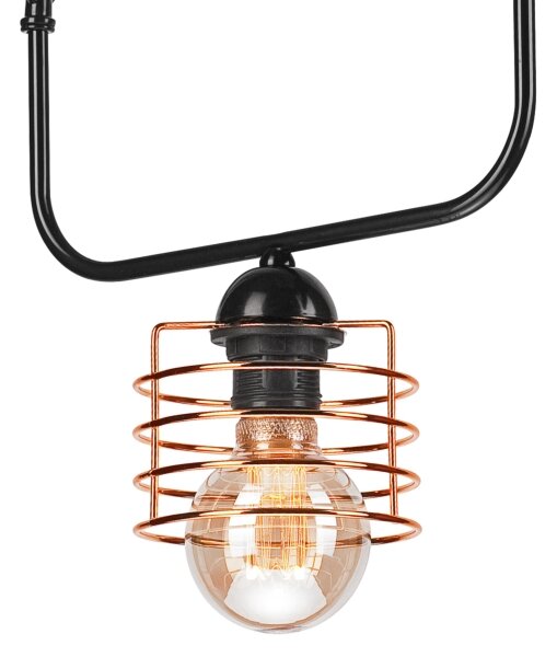 Luster na reťazi MORGAN 1xE27/60W/230V čierna/medená