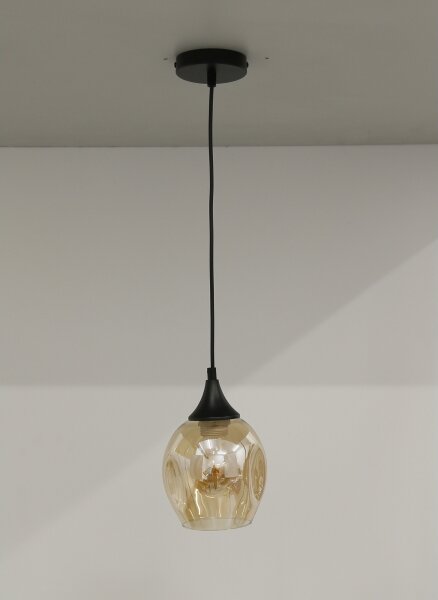 Luster na lanku ASPA 1xE27/40W/230V čierna
