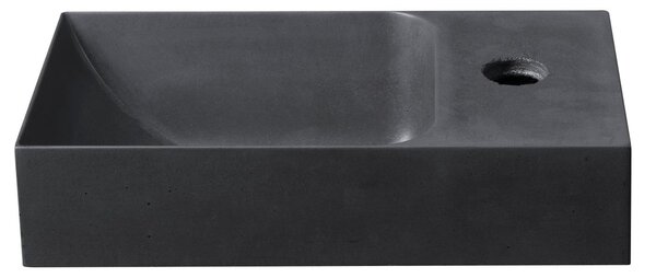 Sapho Sapho, PICCOLINO betónové umývadlo 30,8x17cm, batéria vpravo, antracit, PK30516