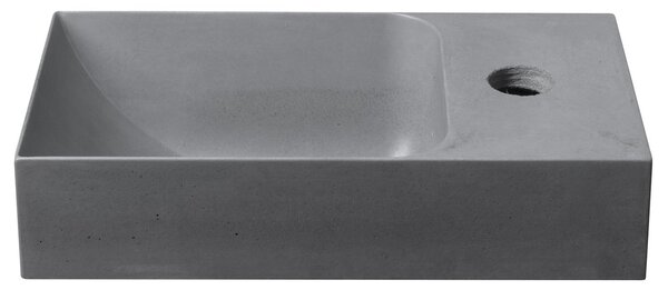 Sapho Sapho, PICCOLINO betónové umývadlo 30,8x17cm, batéria vpravo, šedá, PK30517