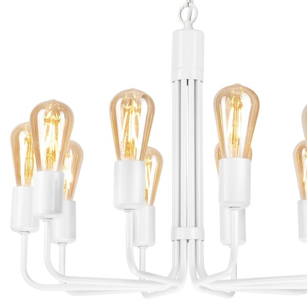 Luster na reťazi 10xE27/60W/230V biely