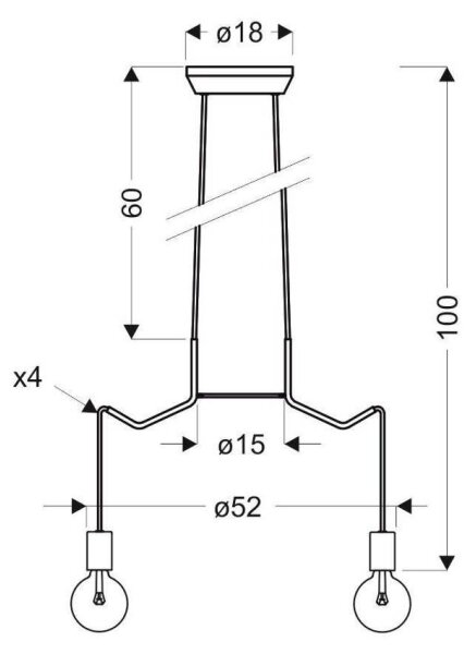 Luster na lanku BASSO 4xE27/40W/230V biela