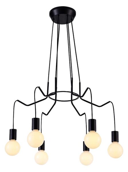 Luster na lanku BASSO 6xE27/40W/230V čierna