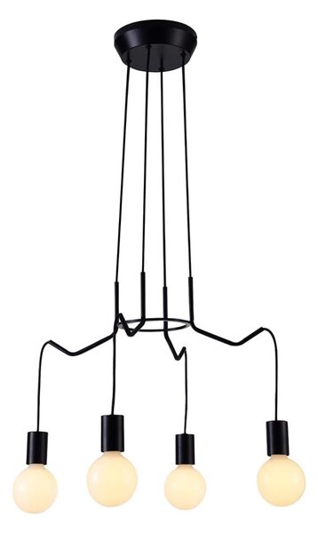 Luster na lanku BASSO 4xE27/40W/230V čierna