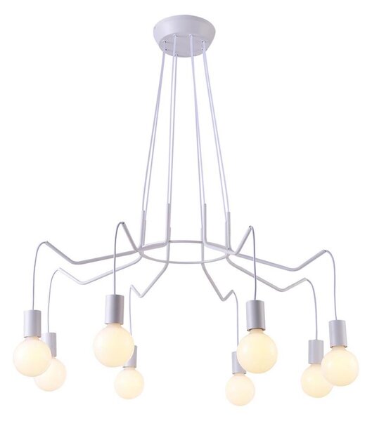 Luster na lanku BASSO 8xE27/40W/230V biela