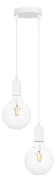 Luster na lanku MIROS 2xE27/60W/230V guľatý biela
