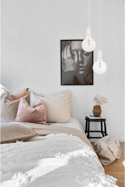 Luster na lanku MIROS 2xE27/60W/230V guľatý biela