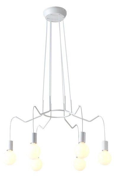 Luster na lanku BASSO 6xE27/40W/230V biela