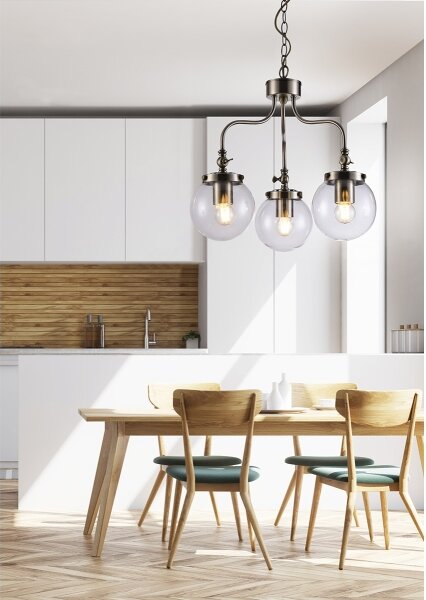 Luster na reťazi BALLET 3xE27/40W/230V matný chróm