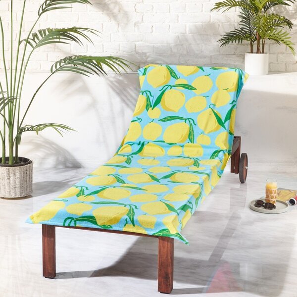 Bavlnená plážová osuška 92x180 cm Lemons Lounger – Catherine Lansfield