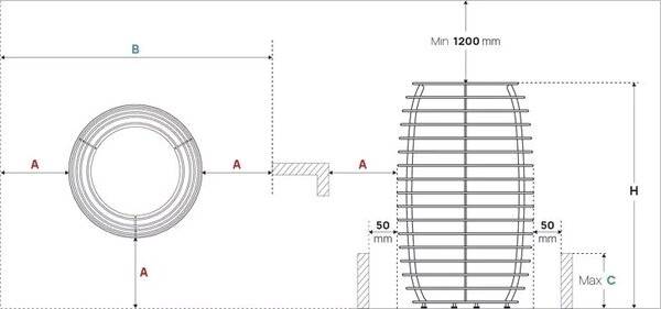HUUM saunová pec elektrická HIVE Mini Steel 6,0kW