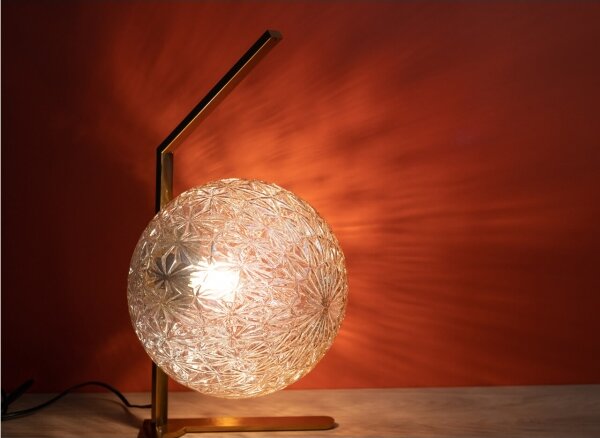 Klausen 108003 - Stolná lampa JUNO 1xE27/7W/230V béžová/zlatá