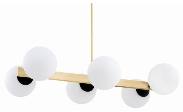 Argon 2549 - Luster na tyči FREEMONT 6xE27/15W/230V zlatá/biela/čierna