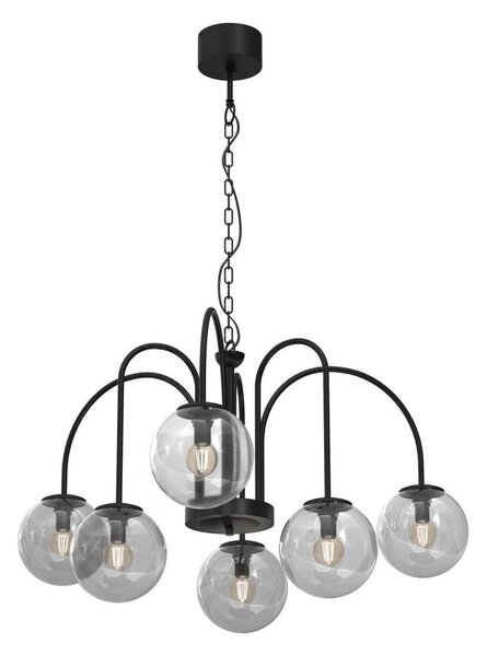 Luster na reťazi CAMBRIDGE 6xE14/60W/230V čierna