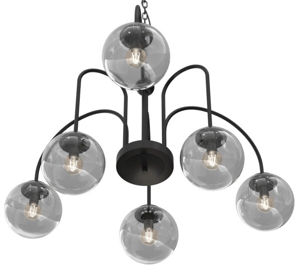 Luster na reťazi CAMBRIDGE 6xE14/60W/230V čierna