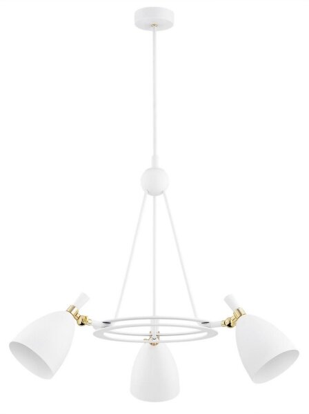 Argon 6148 - Luster na tyči CHARLOTTE 3xE27/15W/230V biela/zlatá