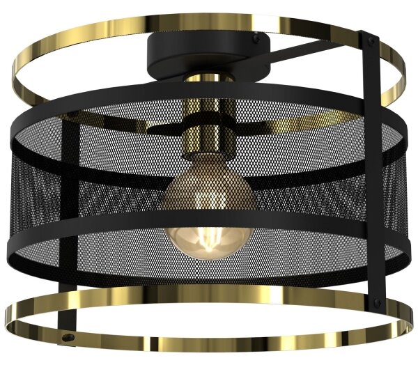 Prisadený luster RIM 1xE27/60W/230V čierna/zlatá
