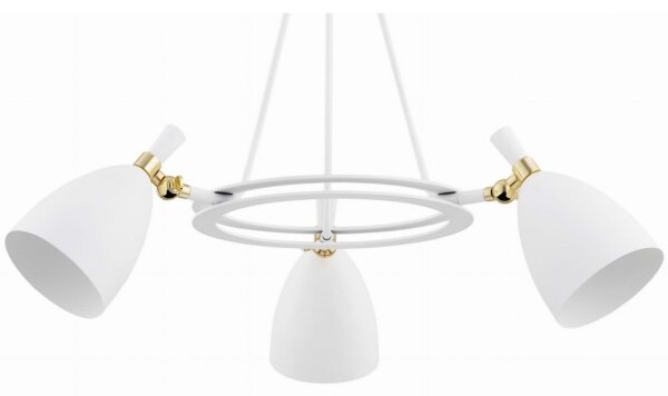Argon 6148 - Luster na tyči CHARLOTTE 3xE27/15W/230V biela/zlatá