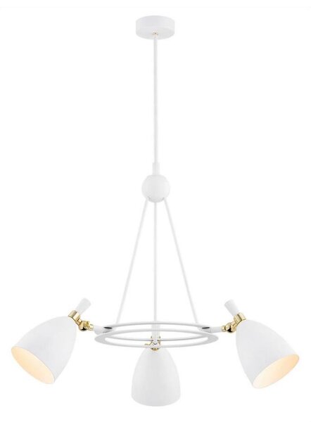 Argon 6148 - Luster na tyči CHARLOTTE 3xE27/15W/230V biela/zlatá