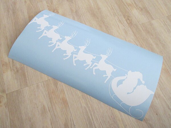 Nalepte.cz Santa a soby nálepka na stenu 50 x 26 cm