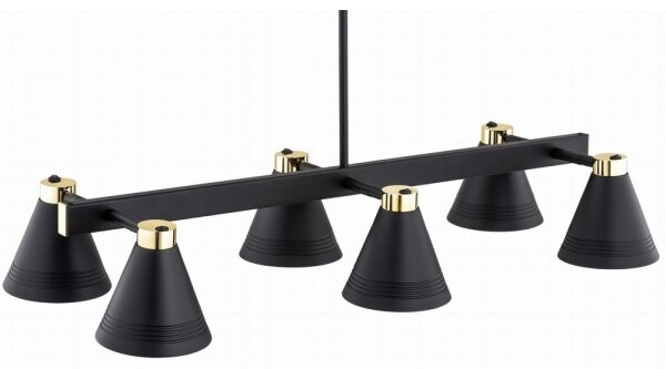 Argon 2552 - Luster na tyči AVALONE 6xE27/15W/230V čierna/zlatá