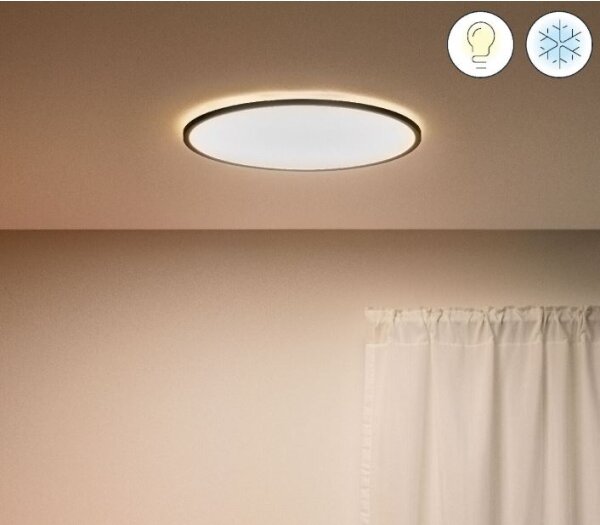 WiZ - LED Stmievateľné stropné svietidlo SUPERSLIM LED/22W/230V čierna Wi-Fi