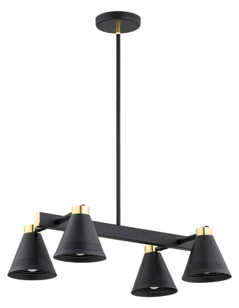 Argon 1774 - Luster na tyči AVALONE 4xE27/15W/230V čierna/zlatá