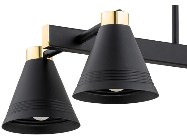Argon 1774 - Luster na tyči AVALONE 4xE27/15W/230V čierna/zlatá