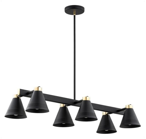 Argon 2552 - Luster na tyči AVALONE 6xE27/15W/230V čierna/zlatá