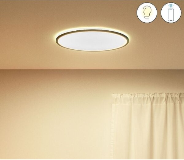WiZ - LED Stmievateľné stropné svietidlo SUPERSLIM LED/22W/230V čierna Wi-Fi