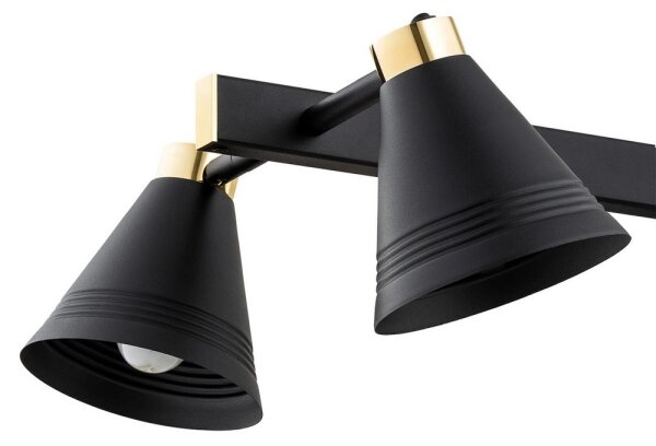 Argon 2552 - Luster na tyči AVALONE 6xE27/15W/230V čierna/zlatá