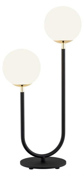 Argon 7072 - Stolná lampa FERRONE 2xE14/7W/230V čierna/biela/zlatá
