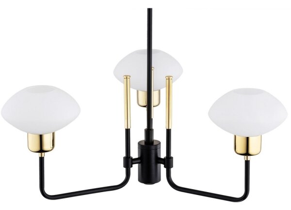 Argon 6166 - Luster na tyči RAVELLO 3xE14/15W/230V čierna/zlatá