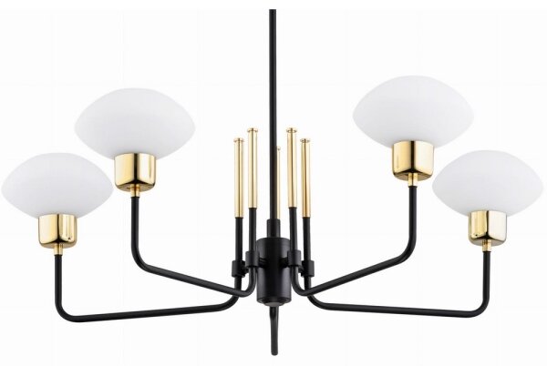 Argon 2128 - Luster na tyči RAVELLO 5xE14/15W/230V čierna/zlatá