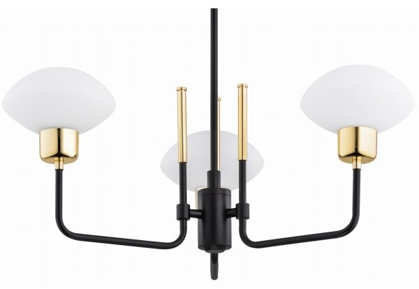 Argon 6166 - Luster na tyči RAVELLO 3xE14/15W/230V čierna/zlatá