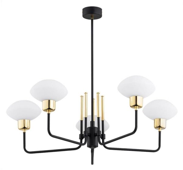 Argon 2128 - Luster na tyči RAVELLO 5xE14/15W/230V čierna/zlatá