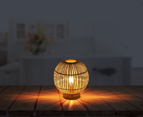 Globo 15368T - Stolná lampa HILDEGARD 1xE27/60W230V bambus