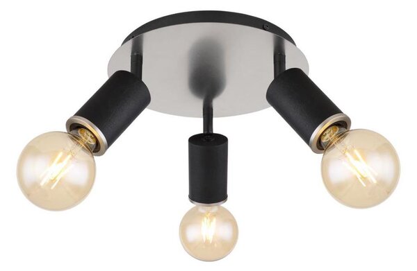Globo 54032-3B - Bodové svietidlo JOSEBA 3xE27/60W/230V čierne drevo