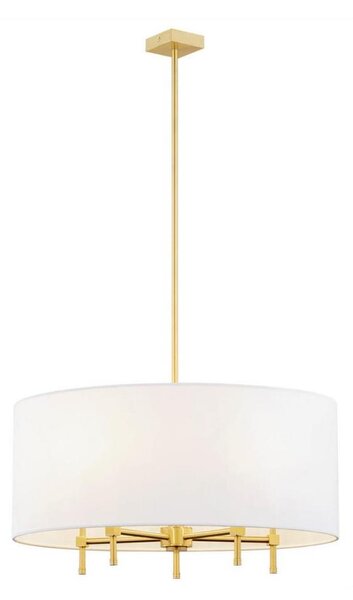 Argon 2132 - Luster na tyči ABBANO 5xE14/7W/230V mosadz/biela