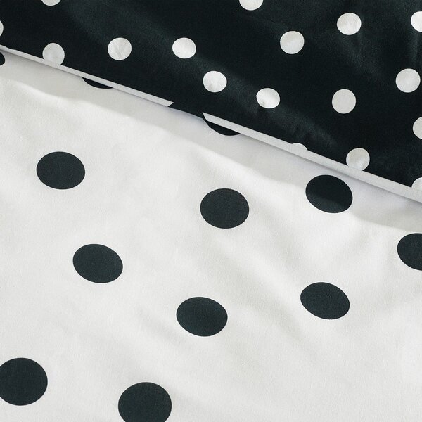 Čierno-biele 3-dielne obliečky na dvojlôžko 200x200 cm Polka Dot – Catherine Lansfield